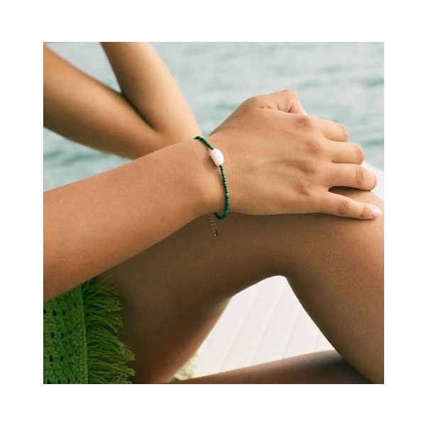 BEACH PEARLS BRACELET GREEN GOLD