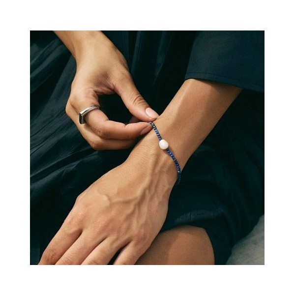 BEACH PEARLS BRACELET BLUE STEEL