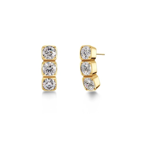 GEMMA STUDS  TRIPLE GOLD
