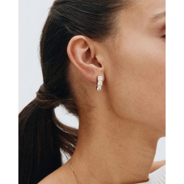 GEMMA STUDS  TRIPLE GOLD