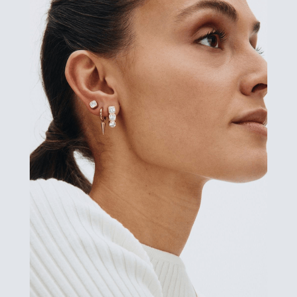 GEMMA STUDS  TRIPLE GOLD