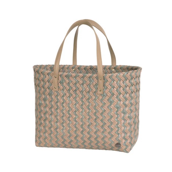 FAYE SHOPPER NATURAL BROWN WITH SAGE GREEN PATTERN