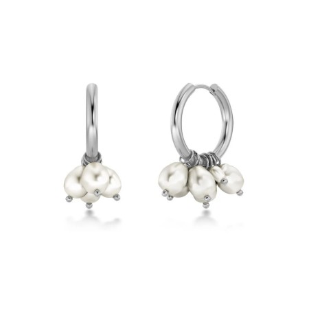 PEARL SIGNET HOOPS STEEL