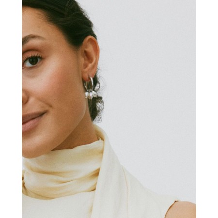 PEARL SIGNET HOOPS STEEL