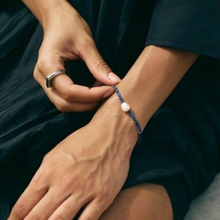 BEACH PEARLS BRACELET BLUE STEEL