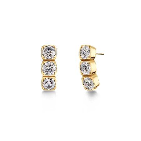 GEMMA STUDS  TRIPLE GOLD