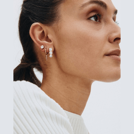 GEMMA STUDS  TRIPLE GOLD