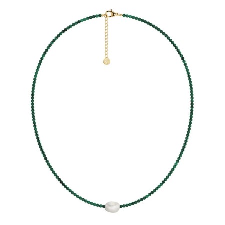 BEACH PEARLS NECKLACE GREEN GOLD