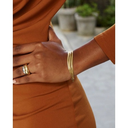 HERRINGBONE TRIPLE BRACLET GOLD