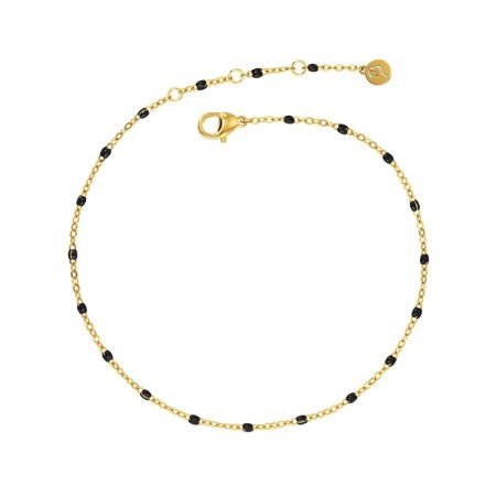 PERLINA CHAIN ANKLET BLACK GOLD