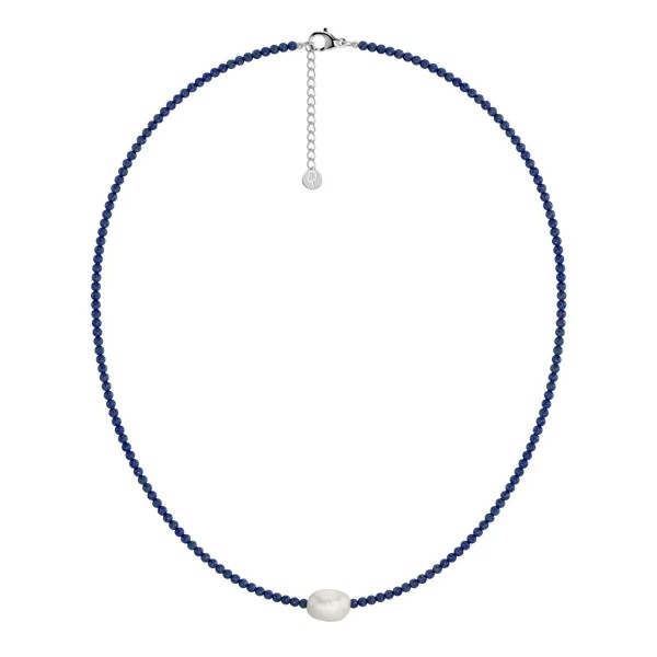 BEACH PEARLS NECKLACE BLUE STEEL