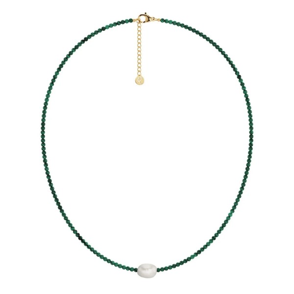 BEACH PEARLS NECKLACE GREEN GOLD
