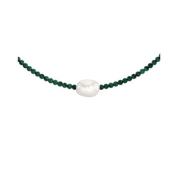 BEACH PEARLS NECKLACE GREEN GOLD
