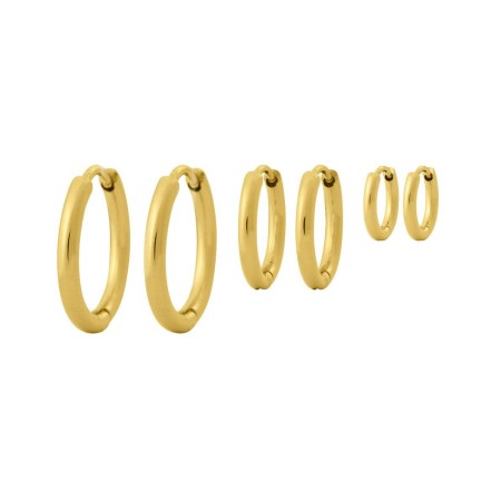 TRIPLE PAIR HOOPS GOLD