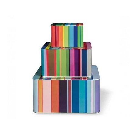 SET OF TIN BOXES STRIPES