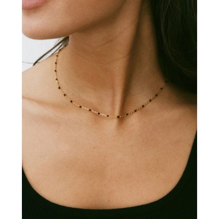 PERLINA CHAIN NECKLACE BLACK GOLD