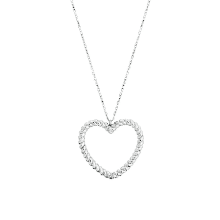 ROPE HEART NECKLACE L STEEL