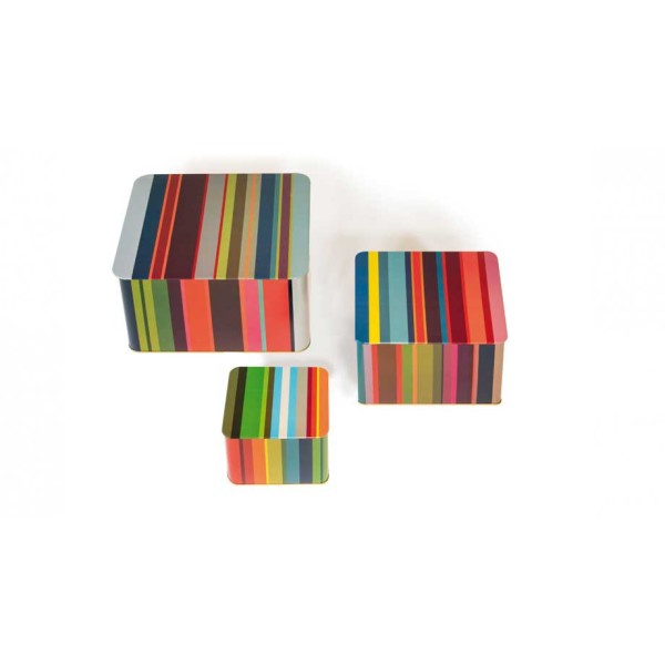 SET OF TIN BOXES STRIPES