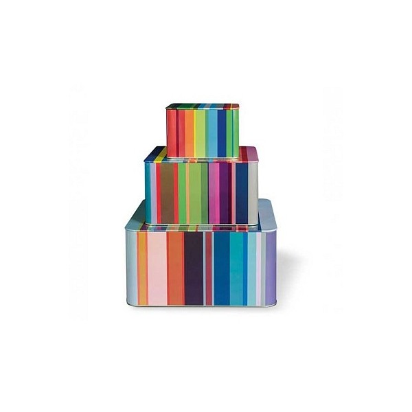 SET OF TIN BOXES STRIPES