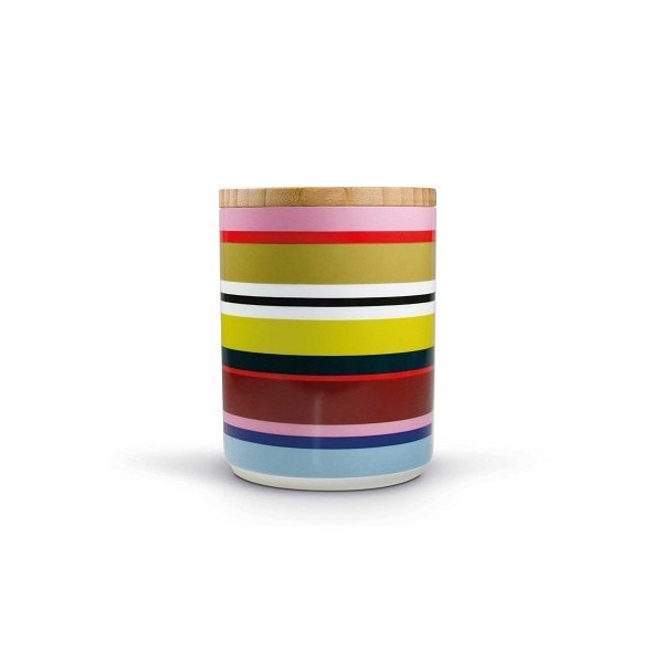 Shranjevalna posoda iz porcelana  z lesenim pokrovom - REMEMBER.